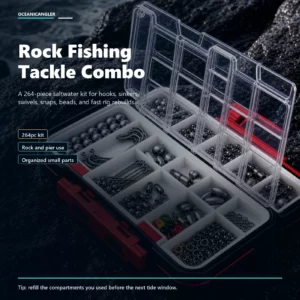OceanicAngler Rock Fishing Tackle Combo - 264 Piece Saltwater Kit gallery image