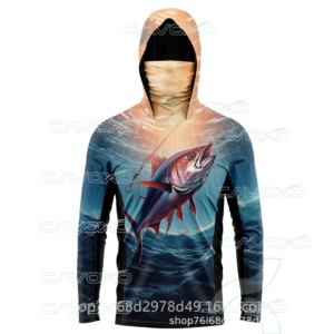 OceanicAngler Ice-Silk Fishing Hoodie - Long-Sleeve Sun Mask Shirt gallery image