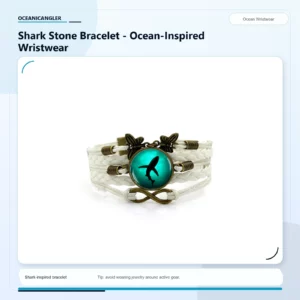 OceanicAngler Shark Stone Bracelet - Ocean-Inspired Wristwear gallery image