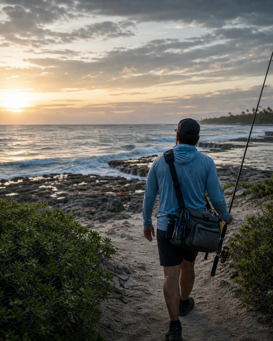 Shore fishing from rocks and reef edges