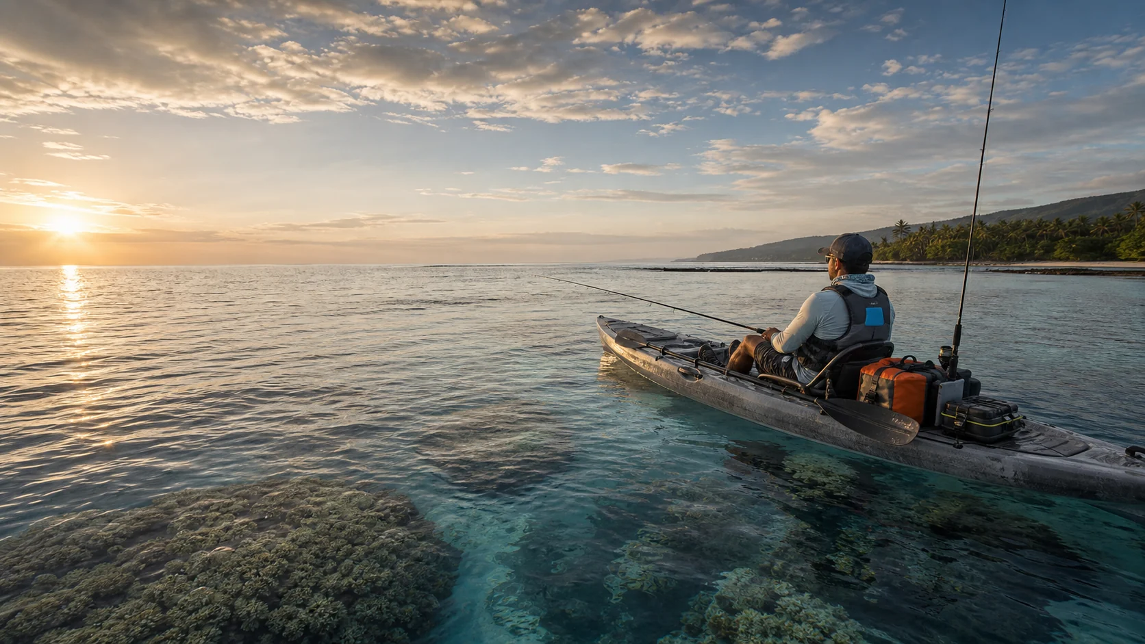 Kayak fishing coastal saltwater